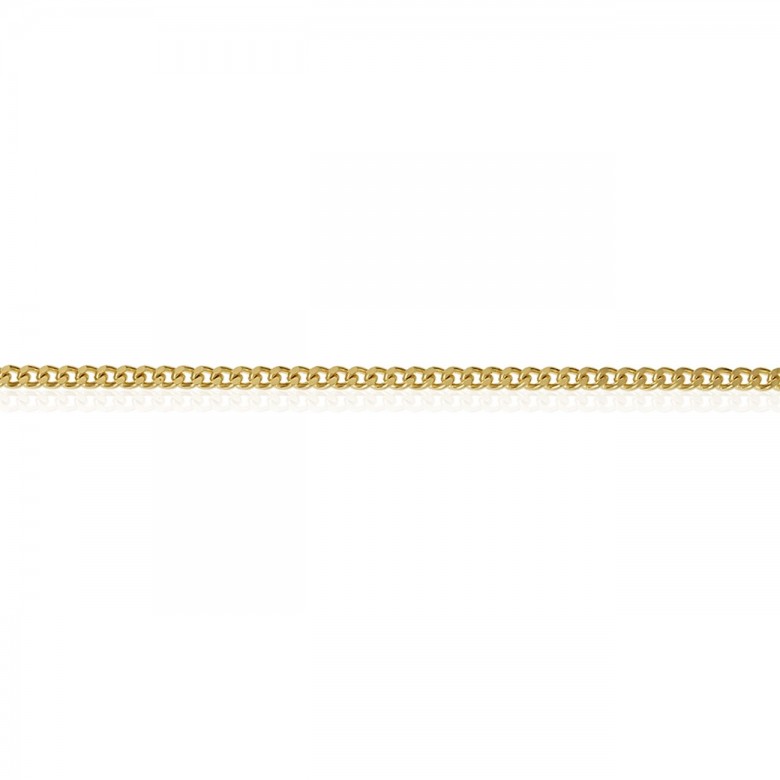 LIGHT D-CUT HOLLOW CURB CHAIN IN YELLOW GOLD 18 KT