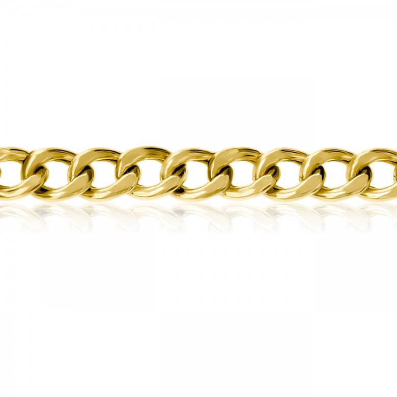 D-CUT HOLLOW CURB CHAIN IN YELLOW GOLD 14 KT