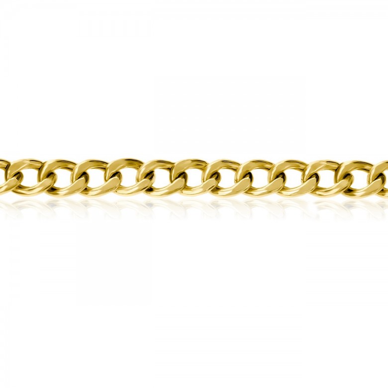 D-CUT HOLLOW CURB CHAIN IN YELLOW GOLD 14 KT
