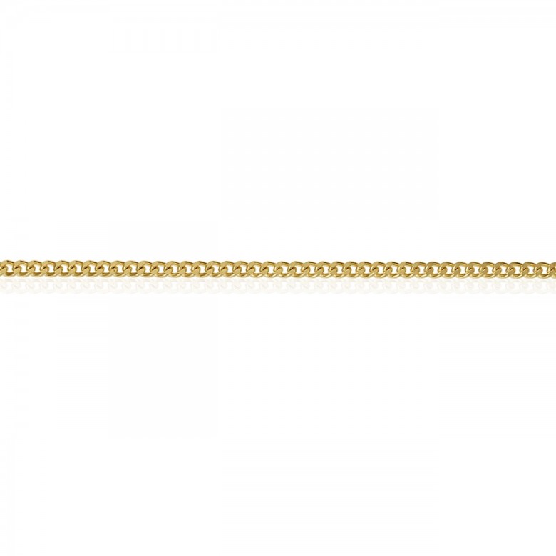 LIGHT D-CUT HOLLOW CURB CHAIN IN YELLOW GOLD 18 KT