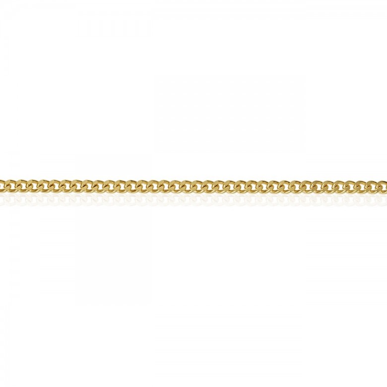 LIGHT D-CUT HOLLOW CURB CHAIN IN YELLOW GOLD 18 KT