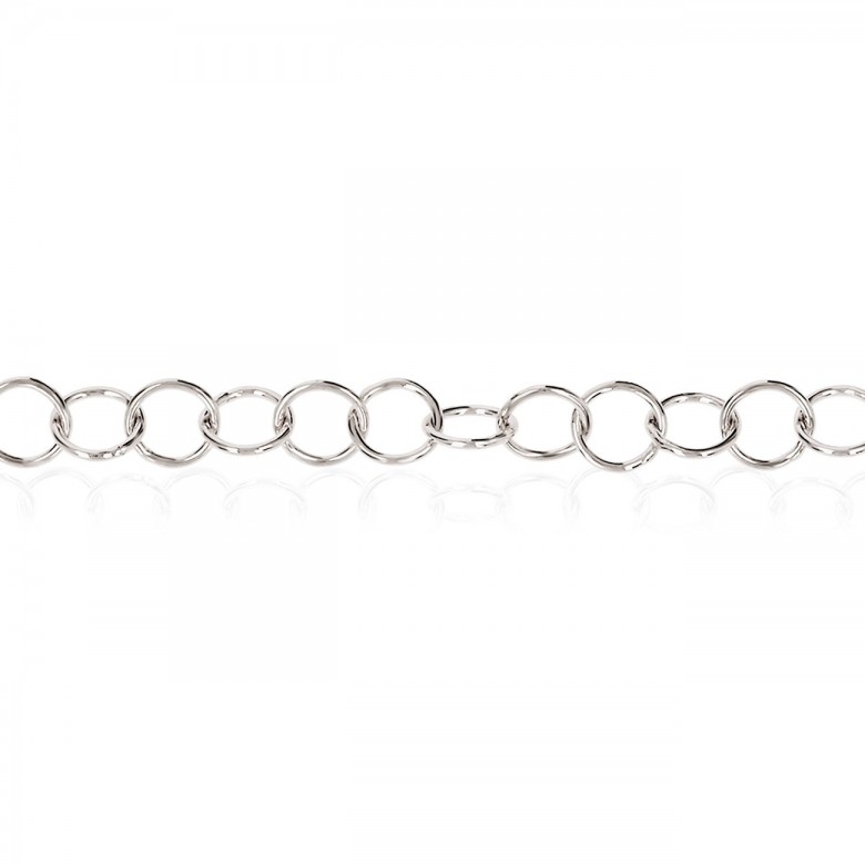FANCY LINK CHAIN IN WHITE GOLD WITH RHODIUM TREATMENT 14 KT