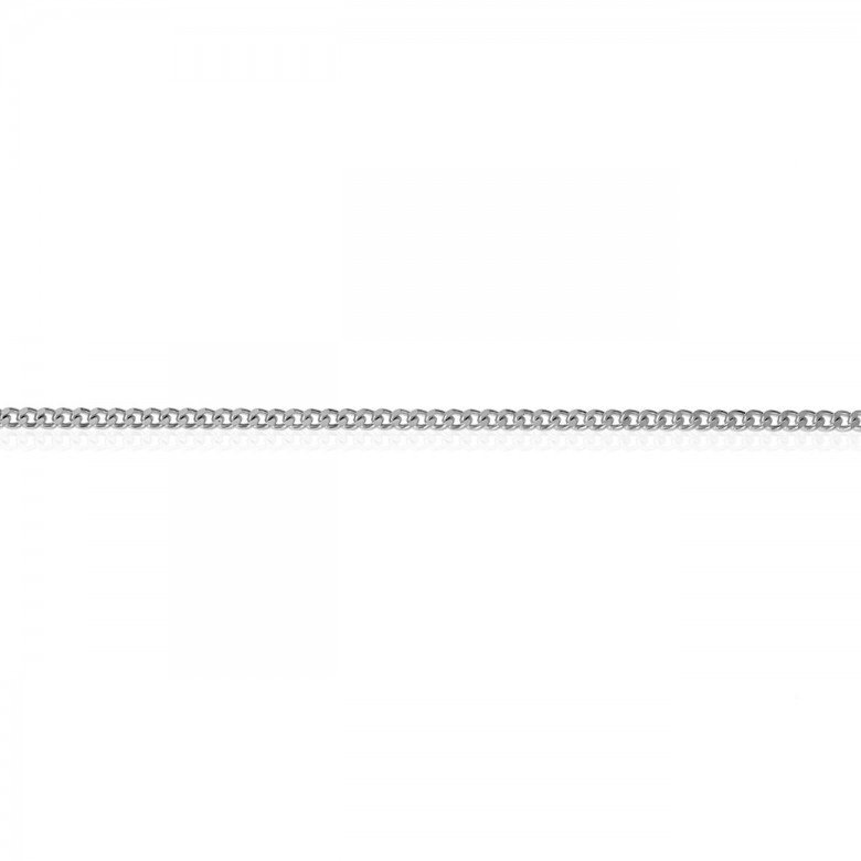 LIGHT D-CUT HOLLOW CURB CHAIN IN WHITE GOLD WITH RHODIUM TREATMENT 18 KT