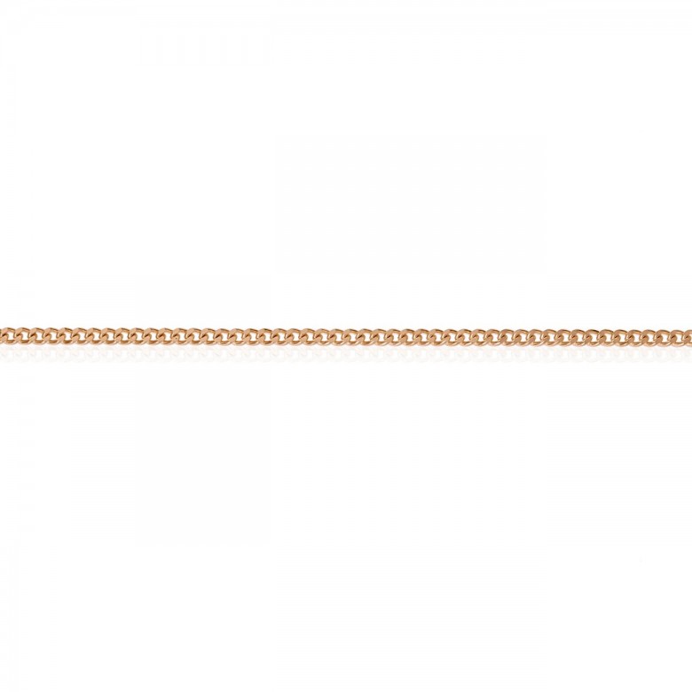 LIGHT D-CUT HOLLOW CURB CHAIN IN RED GOLD 18 KT