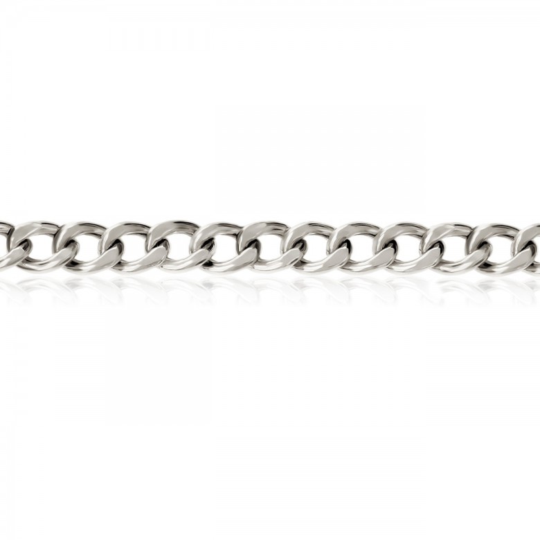 D-CUT HOLLOW CURB CHAIN IN WHITE GOLD 18 KT