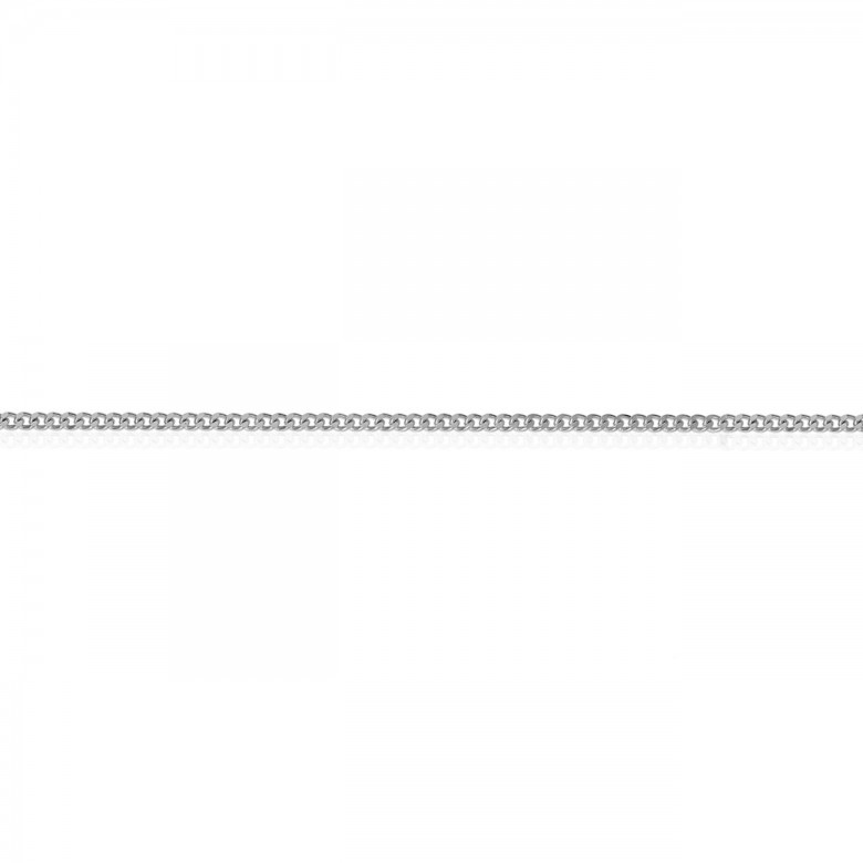 LIGHT D-CUT HOLLOW CURB CHAIN IN WHITE GOLD WITH RHODIUM TREATMENT 18 KT