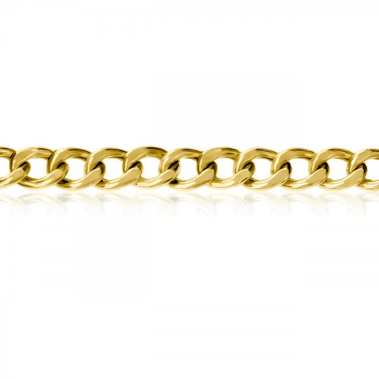 D-CUT HOLLOW CURB CHAIN IN YELLOW GOLD 9 KT