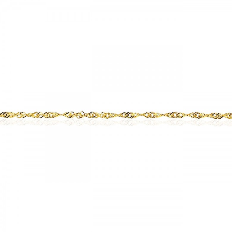 CATENA SINGAPORE DIAMANTATA IN ORO GIALLO 9 KT