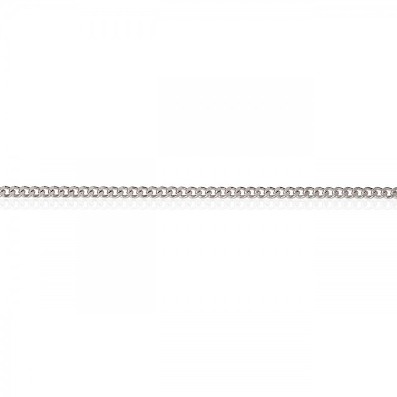 LIGHT D-CUT HOLLOW CURB CHAIN IN WHITE GOLD 18 KT