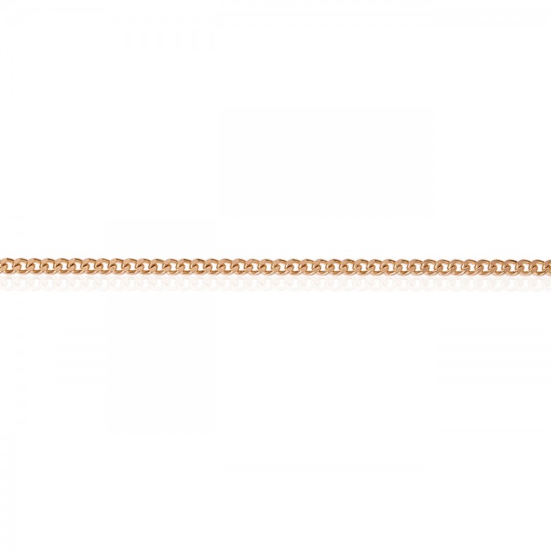 LIGHT D-CUT HOLLOW CURB CHAIN IN RED GOLD 18 KT