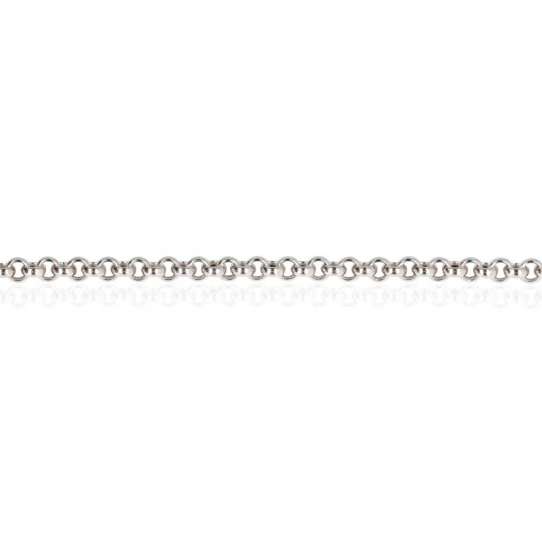CATENA ROLO' VUOTA IN ORO BIANCO 14 KT