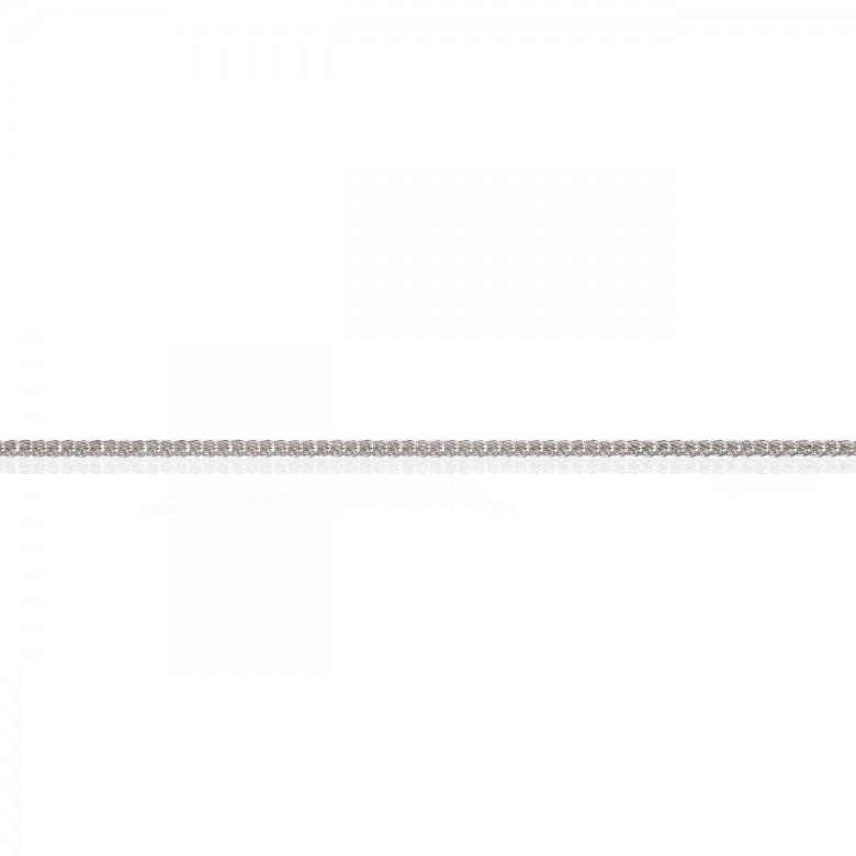 CATENA SPIGA TRIPLA DIAMANTATA IN ORO BIANCO 14 KT