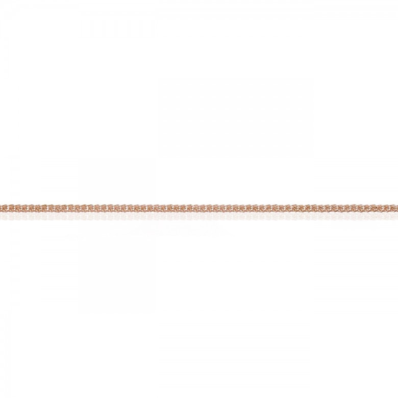 CATENA SPIGA TRIPLA DIAMANTATA IN ORO ROSSO 18 KT