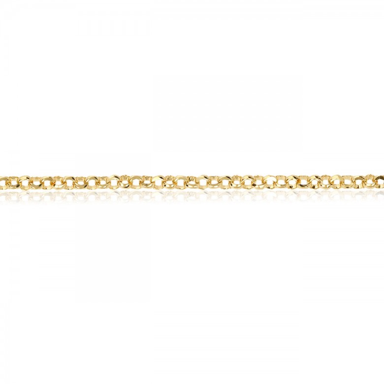 CATENA ROLO' VUOTA DIAMANTATA IN ORO GIALLO 14 KT