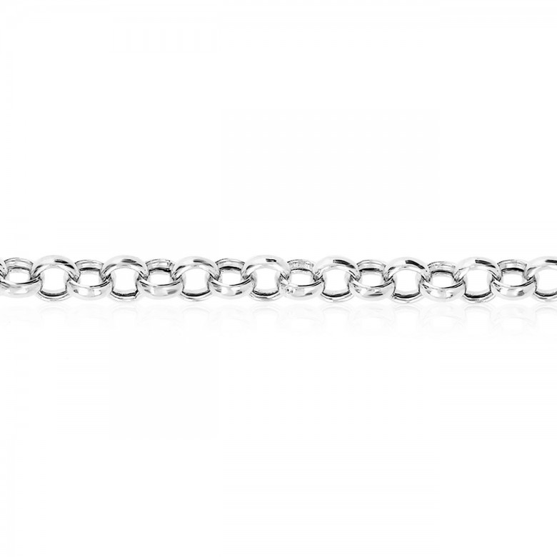 HOLLOW ROLO' CHAIN IN WHITE GOLD 18 KT