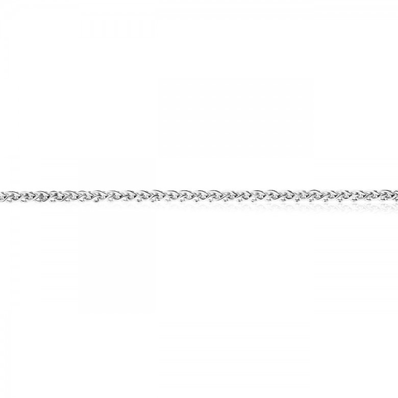 CATENA SPIGA DIAMANTATA IN ORO BIANCO RODIATO 18 KT