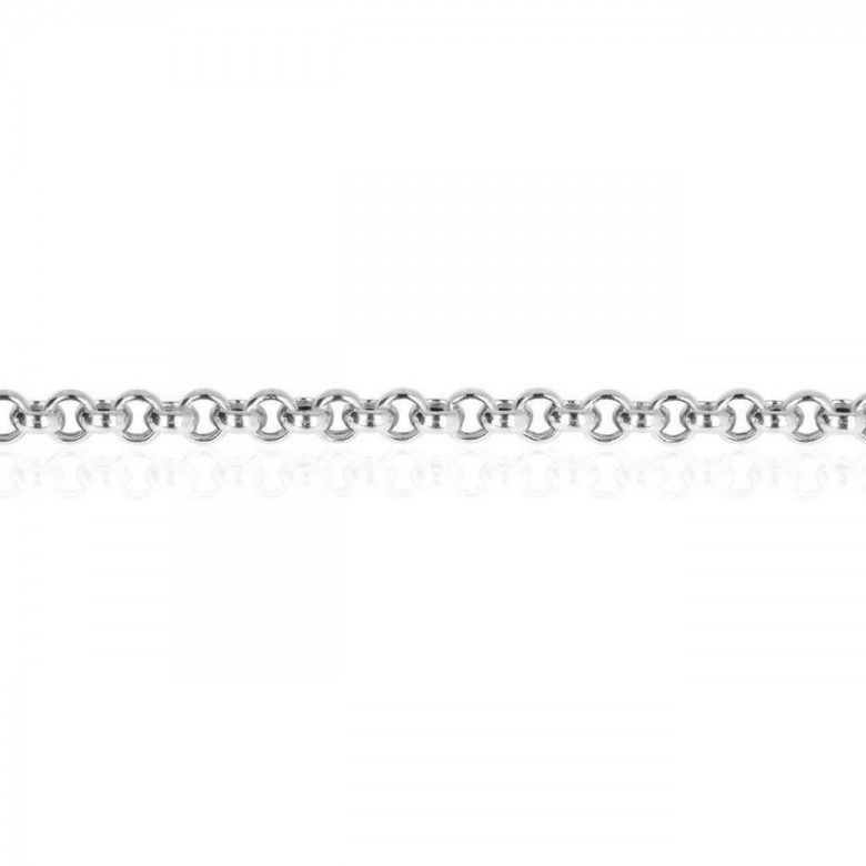 CATENA ROLO' VUOTA IN ORO BIANCO RODIATO 18 KT