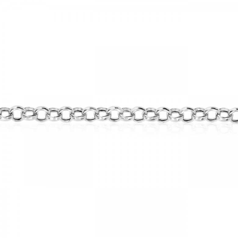 HOLLOW ROLO' CHAIN IN WHITE GOLD 18 KT