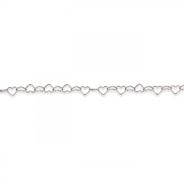 CATENA FANTASIA CON MAGLIE A CUORE IN ARGENTO 925