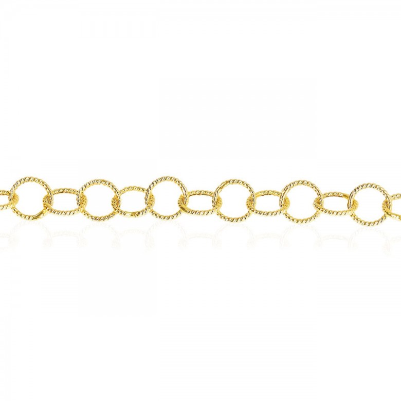 CATENA FANTASIA VUOTA DIAMANTATA IN ORO GIALLO 14 KT