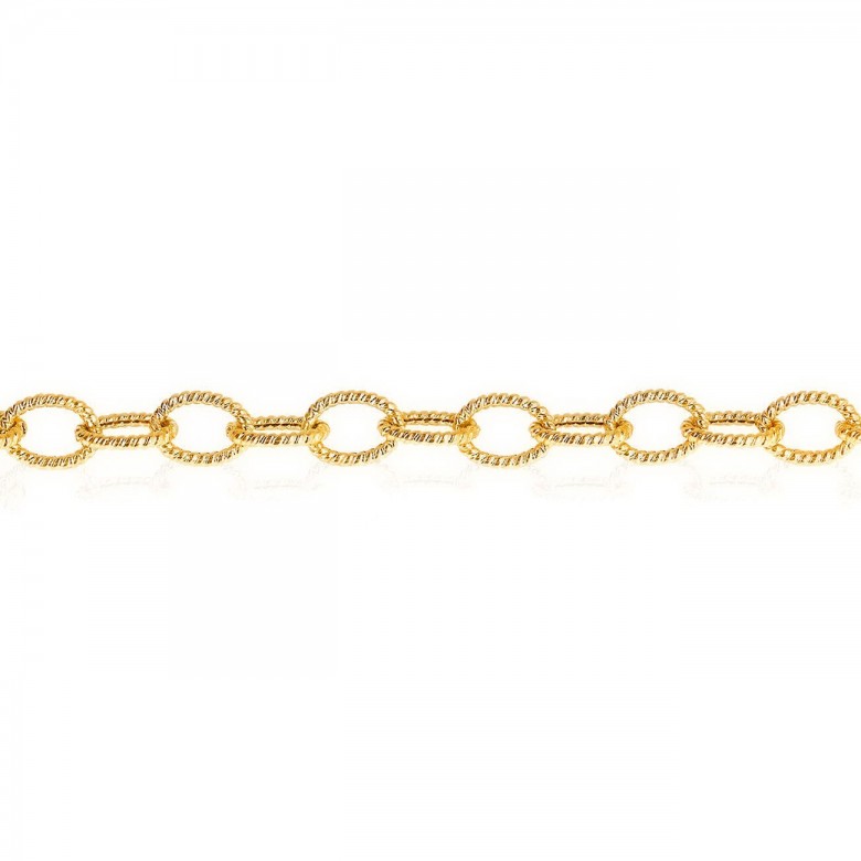 CATENA FANTASIA VUOTA DIAMANTATA IN ORO ROSSO 18 KT