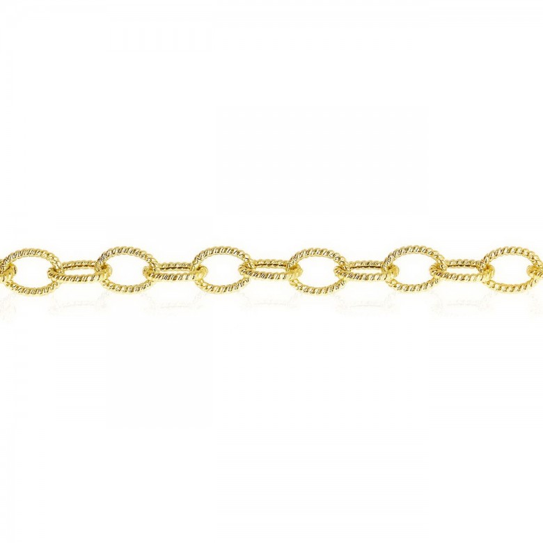 CATENA FANTASIA VUOTA DIAMANTATA IN ORO GIALLO 18 KT