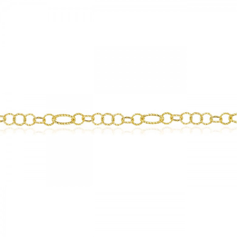 D-CUT HOLLOW FANCY CHAIN IN YELLOW GOLD 14 KT