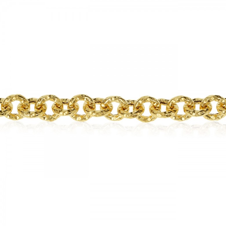 D-CUT HOLLOW FANCY CHAIN IN YELLOW GOLD 14 KT
