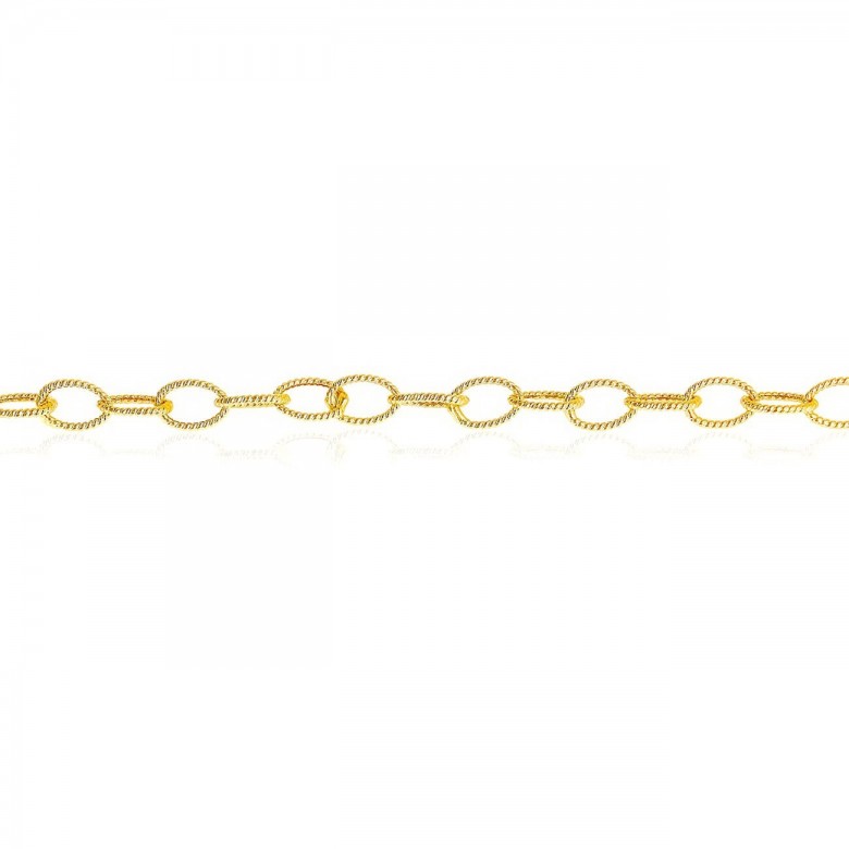 CATENA FANTASIA VUOTA DIAMANTATA IN ORO GIALLO 14 KT
