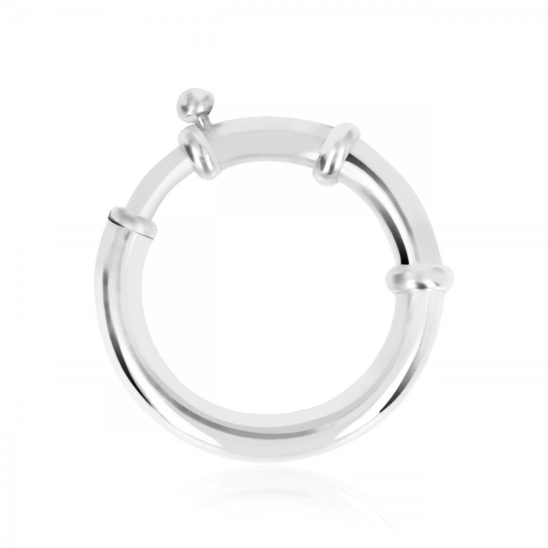 CHIUSURA SPECIALE A MOLLA IN ORO BIANCO RODIATO 14 KT
