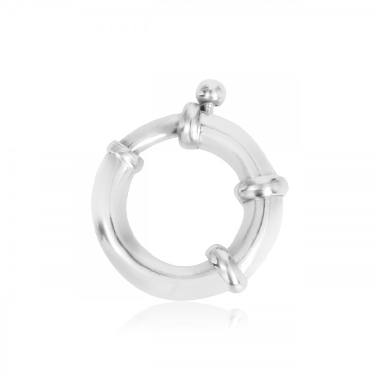 CHIUSURA SPECIALE A MOLLA IN ORO BIANCO RODIATO 18 KT