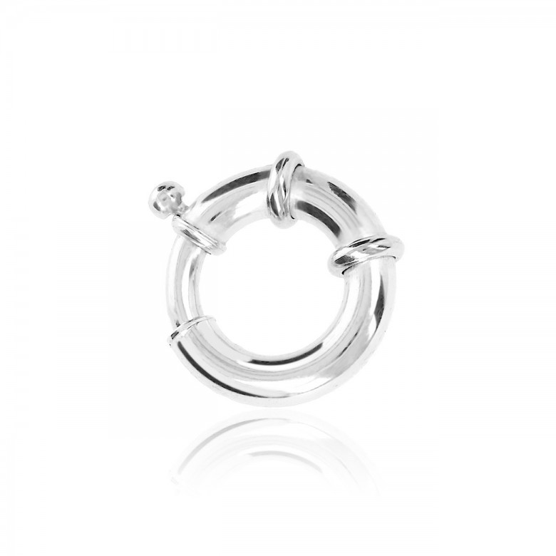 CHIUSURA SPECIALE A MOLLA IN ORO BIANCO CON RODIATURA 18 KT