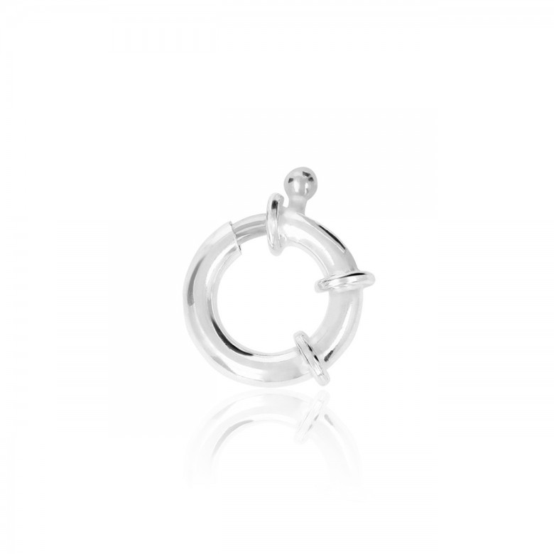 CHIUSURA SPECIALE A MOLLA IN ORO BIANCO RODIATO 14 KT