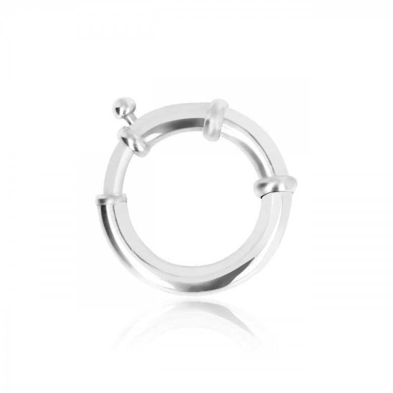 CHIUSURA SPECIALE A MOLLA IN ORO BIANCO RODIATO 14 KT