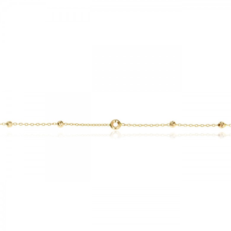 SETTING NECKLACE WITH ROUND HEADS AND D-CUT BEADS IN YELLOW GOLD 18 KT