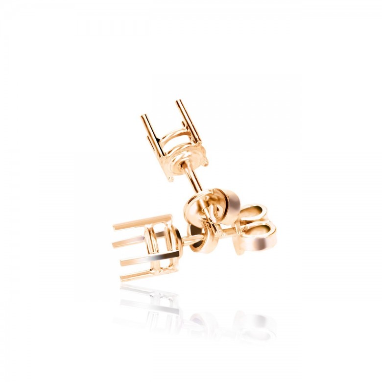 STRAIGHT THREAD GRIFF EARRING IN RED GOLD 18 KT