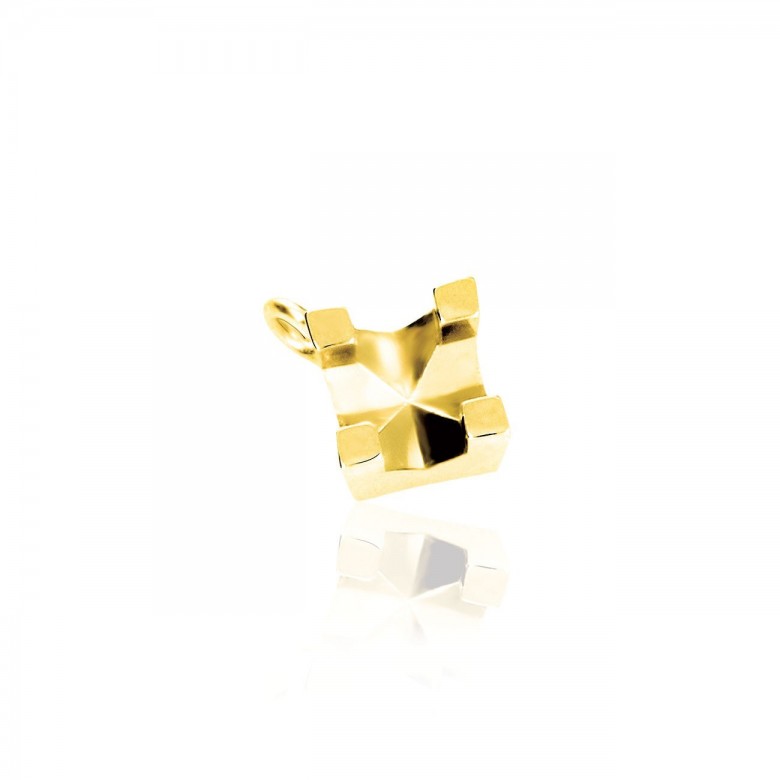SQUARE MILLED PENDANT IN YELLOW GOLD 18 KT
