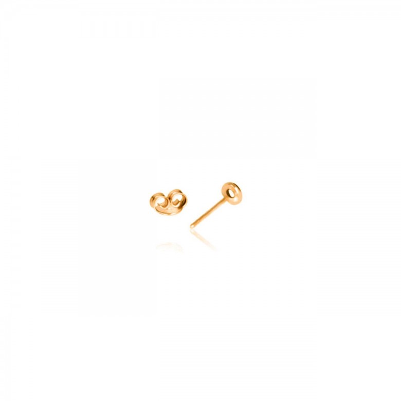EARRING WITH ONE ROUNDED IN RED GOLD 18KT