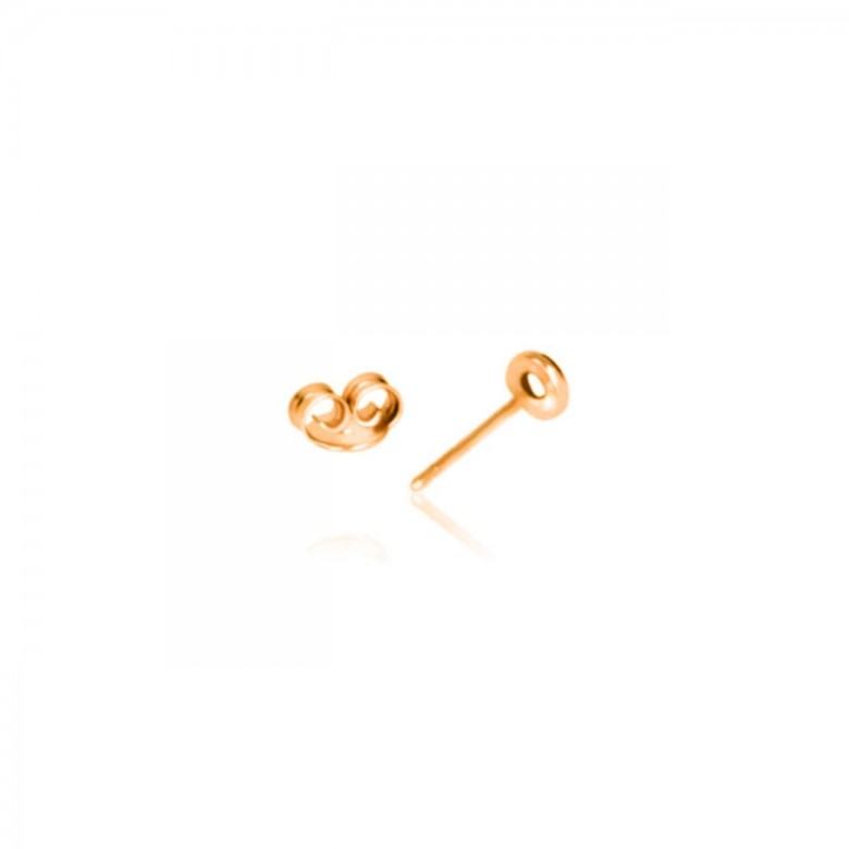 EARRING WITH ONE ROUNDED HEAD IN RED GOLD 18KT