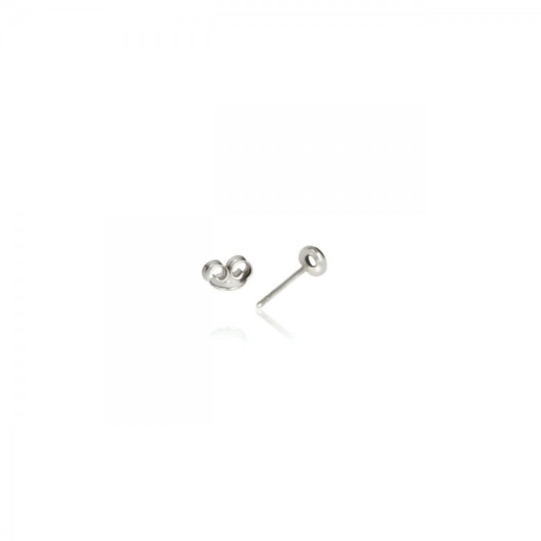 EARRING WITH ONE ROUNDED IN WHITE GOLD 18KT