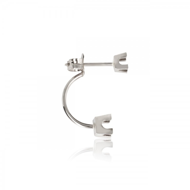DOUBLE GRIFF EARRING IN WHITE GOLD 18KT