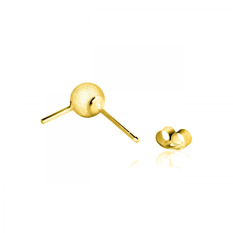 ORECCHINO A PALLINA PAVE' PER PERLA IN ORO GIALLO 18 KT