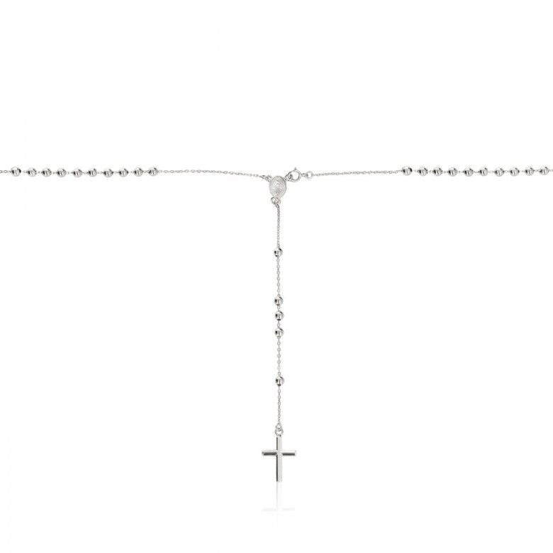 ROSARY NECKLACE IN WHITE GOLD WITH RHODIUM TREATMENT 18 KT