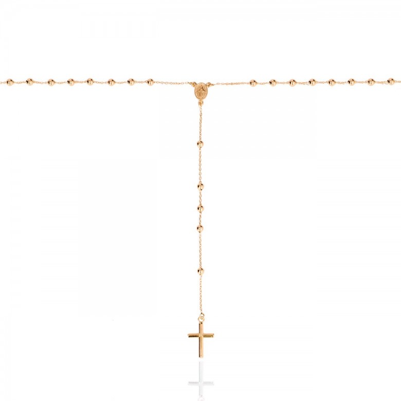 ROSARY NECKLACE IN RED GOLD 18 KT