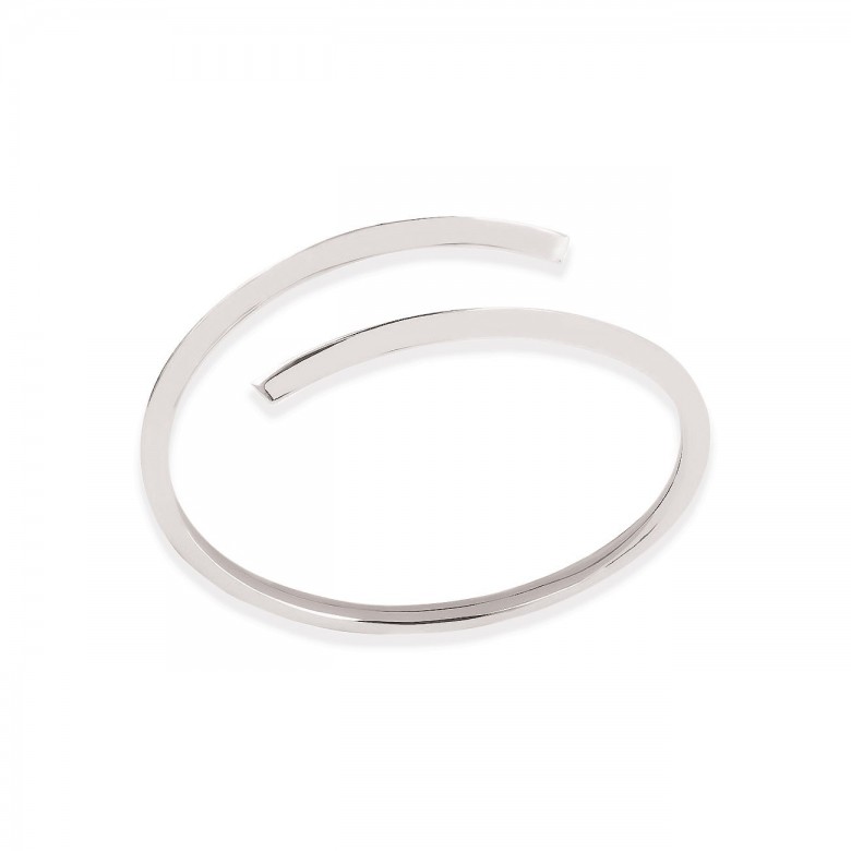 FLEXIBLE TRIANGULAR BANGLE IN WHITE GOLD WITH RHODIUM TREATMENT 18KT