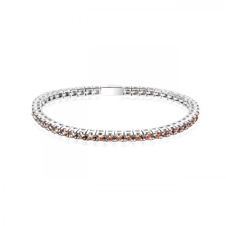 TENNIS WITH BROWN ZIRCONIA IN SILVER 925