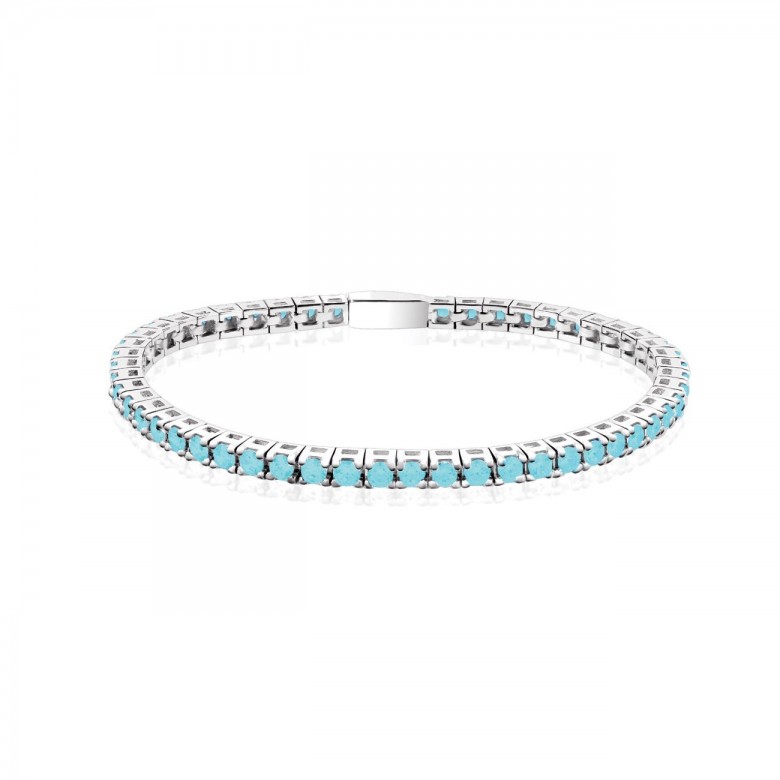 TENNIS CON ZIRCONI TURCHESI IN ARGENTO 925