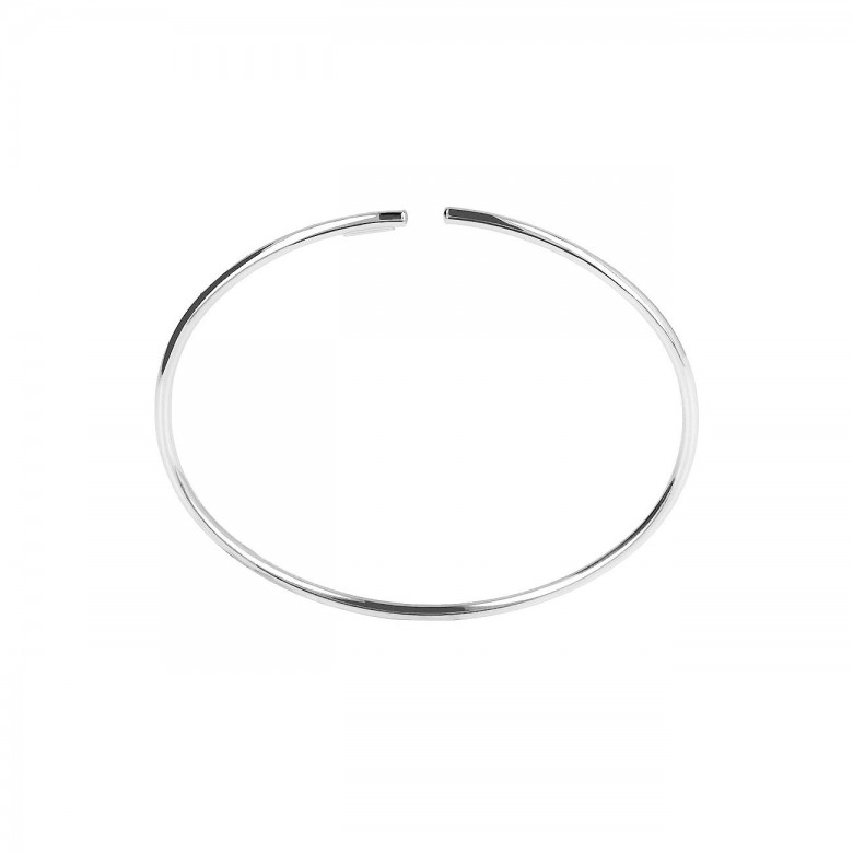 FLEXIBLE OVAL BANGLE IN WHITE GOLD WITH RHODIUM TREATMENT 18KT