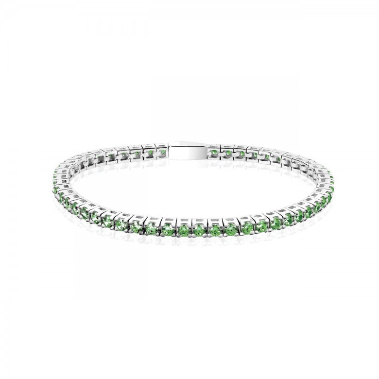 TENNIS CON ZIRCONI VERDI IN ARGENTO 925