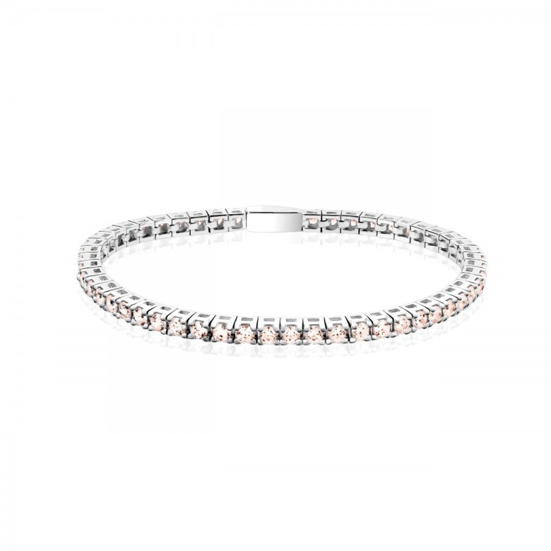 TENNIS WITH ROSE ZIRCONIA IN SILVER 925
